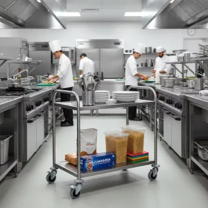 Stainless Steel Kitchen Utility Cart 2 3 Tier Serving Trolley Hotel Supplies for Restaurant Hotel
