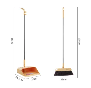 Stainless Steel Long-Handle Dustpan Set for Home and Bedroom Use, Factory Supply
