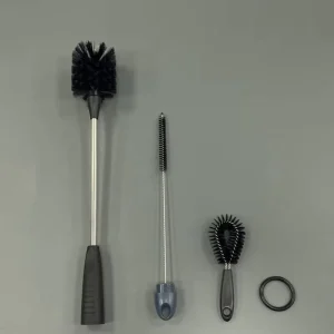 Stainless Steel Long-Handle Removable Cup Brush with Nylon Bristles and Plastic Handle