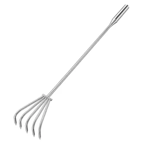 Stainless Steel Metal Handle Hand Garden Rake 3 5 7 Teeth Cultivator Multi Length Gardening Tool Farm Yard Beach Clam