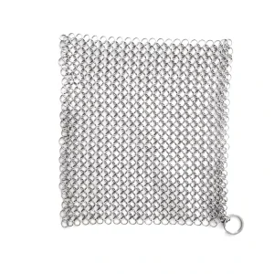 Stainless Steel Plain-Weave Cleaning Mesh Scrubber for Cast Iron Pans 4×4 Inch