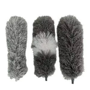 Stainless Steel Telescopic Feather Duster with Plastic Head for Car, Household, and Ceiling Fan Cleaning
