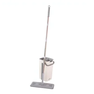 Stainless Steel Telescopic Flat Mop Dry Wet Double Mop 3.7L Bucket Wringer Set Household Cleaning Tool