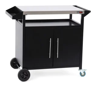 Stainless Steel Top Grill Cart Portable BBQ Prep Table for Outdoor Garden