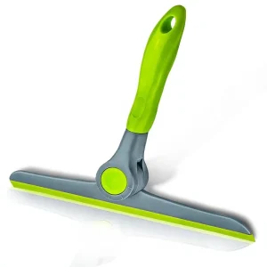 Standard 10″ Heavy Duty Green Grey Rubber Window Cleaning Handheld Squeegee for Glass Doors Windows Car Windshields