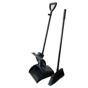 Standard Home Use Long Handle Broom and Dustpan Set Commercial Sweep Set and Lobby Broom Upright Grips Sweep