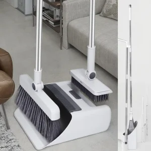 Standing Dustpan Combo 3 in 1 Multipurpose Detachable Brush Dense Fiber Hair for Living Room Sweeping Set Tool
