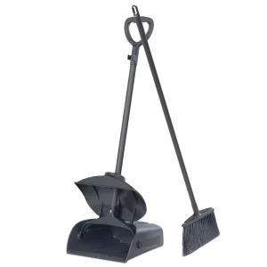 Standing Upright Broom and Dustpan Set for Home, Office, Commercial, Outdoor, and Garden Use