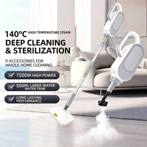 Steam Mop Cleaner High Temperature Cleaning Electric Handheld Floor Scrubber 1500W 500ml Water Tank Home Use
