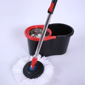 Steel Microfiber Mop and Bucket Set with Adjustable Rotating Mop Head