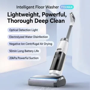 Sterilizing Floor Scrubber with Automatic Self-Cleaning, Hand-Push Operation, LED Dust Detection, and Vacuum Cleaner