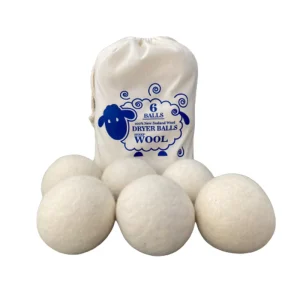 Stock Custom Eco Friendly Reusable 6 Pack 7cm Organic Home Laundry Wool Dryer Balls for Washing Machine 6 Pack Organic Balls