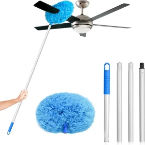 Stock Duster Ring Ceiling Fan Telescopic Handle Multifunctional Fiber Material 1.8M Length Cleaning Brush Dust Cleaner Duster