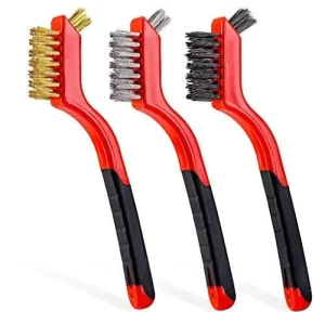 Stove Cleaning Brush Wire Stainless Steel Brass Nylon Wire Brush Copper Wire Three Piece Set Automotive Small Brush Home Use