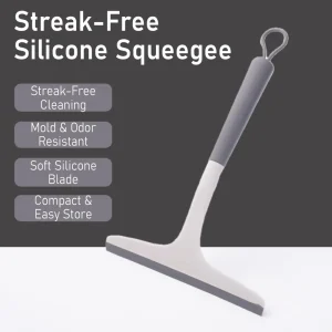 Streak Free Silicone Window Cleaning Squeegee Handheld Glass Scraper for Bathroom Shower Door