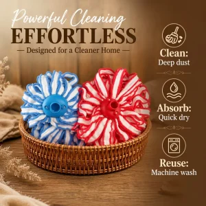 Striped Microfiber Spin Mop Refill Head Super Absorbent Rotating Mop Replacement Head Machine Washable Floor Cleaning Mop Head
