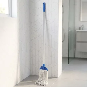 Strong Absorbent Tangle-Free Shed-Free Handle Tube White Fiber Yarn Clip Dust Mop for Office Lobby Floors