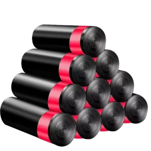 Strong Leak-Proof 10-20L PE Drawstring Disposable Garbage Bags for Kitchen and Office Use