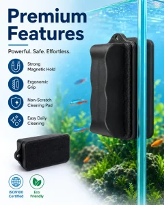 Strong Magnetic Aquarium Glass Cleaner Double Sided Non Scratch Floating Fish Tank Cleaning Brush OEM ODM EcoFriendly