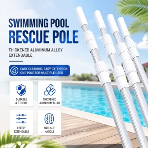 Sturdy Aluminum Telescopic Extension Pole Universal Cleaning Tool for Residential Commercial Pool