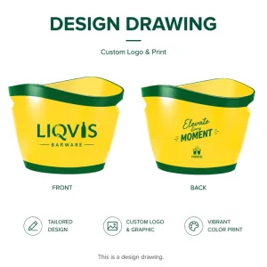 Stylish Two-Tone Waterproof Personalized Branding Portable Beverage Cooler Led Plastic Ice Bucket for Nightclub Parties