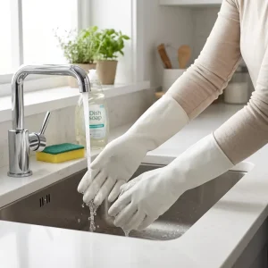 Summer Protective Safety Working Dish Washing Gloves Kitchen Household Cleaning Nitrile Gloves for Work