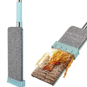 Sunshine Microfiber Flat Mop with Adjustable Extendable Handle High Absorption Hand Free Squeeze & Washable Mop Pads Home Use