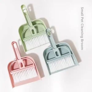 Sunshine Mini Desktop Plastic Broom Dustpan Set Long Broom Stick with PET PP Bristle Head Home Yard Keyboard Cleaning Brush