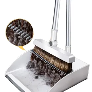 Sunshine Modern 2 in 1 Extendable Broomstick Set PP Bristle Material Flagged Bristle Plastic Handle Broom Dustpan Long Home
