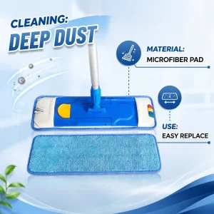 Super Absorbent Deep Dust Removal Microfiber Flat Mop for Household Hotel Commercial Floor Cleaning