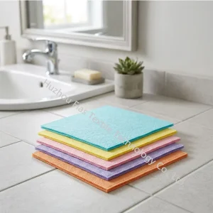 Super Absorbent Eco-Friendly Breathable Anti-Pull PET Viscose Cross Pattern Cleaning Cloth No Drips Dish Towel Drying Pets