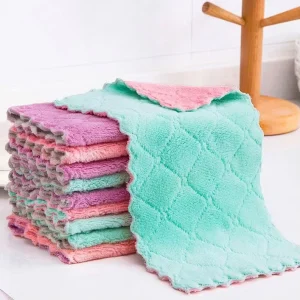 Super Absorbent Rag Microfiber Dish Cloth High-efficiency Non-stick Oil Tableware Household Kitchen Cleaning Hand Towel R1541