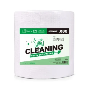 Super Absorbent Spunlace Nonwoven Wiping Cloths White Embossed Cleaning Towels Multi Purpose Jumbo Roll Wipers