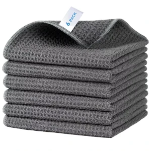 Super Soft Quick Drying Waffle Weave Custom Hand Tea Dish Towel Glass Cleaning Towel Sublimation Kitchen Towel