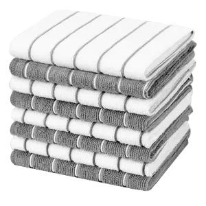 Super Soft and Absorbent Multi Purpose Microfiber Dish Rags for Kitchen Check Stripe Design Microfiber Dish Cloth