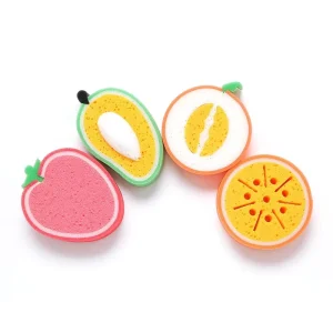 Super Washing Cute Fruit Shape Eco Friendly Sponge for Heavy Duty Dishwashing with High Water Absorption Kitchen Tools
