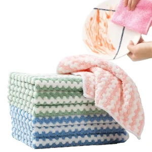Super Water Absorbent Microfiber Dish Towel Cationic Coral Fleece Household Cleaning Cloth Dry Wipes Kitchen Dish