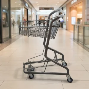 Supermarket Child Seat Shopping Cart 3 Inch PU Wheel Steel Frame Trolley with Lower Basket Powder Coated Shopping Trolley