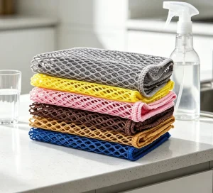 Supplier 30*30cm Multicolor 3D Mesh Knitted Dish Cloth OEM Soft Reusable Washing Cloth Non-Scratch Cleaning Towel for Kitchen