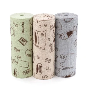 Supplier Custom Patterned Tear-Away Microfiber Towel Roll Disposable Quick-Dry Cloth for Kitchen Cleaning