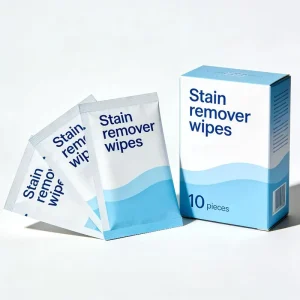 Support Custom Eco Friendly Disposable Clothes Stain Removal Wipes Wash Free and Hand Free Portable Pack