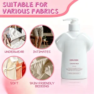 Support OEM Private Label Eco Friendly Gentle Underwear Laundry Liquid Antibacterial Lingerie Detergent Floral Jasmine Scent