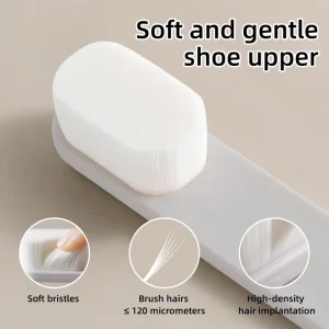 Support OEM Wet Dry 2 in 1 Shoe Brush Kit with Ergonomic Handle for Sneakers Canvas Leather Boots Multi Surface Scrubber Cleaner