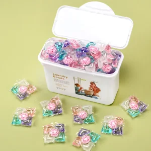 Sustainable Liquid Laundry Detergent Gel Pods for Apparel and Toilet Cleaning