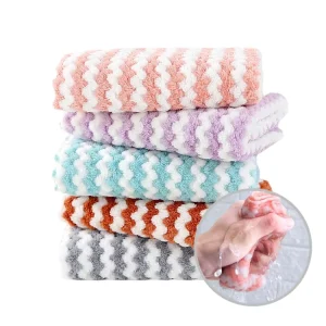 Sustainable Printed Dish Cloth Soft and Durable Quick Dry Coral Fleece Microfiber for Home Kitchen