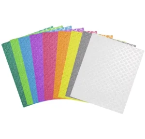Sustainable Rectangle Swedish Dish Sponge Cloth Quick Dry Compostable Cellulose Dishcloth Solid Color Kitchen Woven