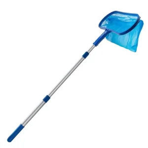 Swimming Pool Cleaning Tools Leaf Hand Skimmer Rake Deep Net with Telescopic Aluminum Pole