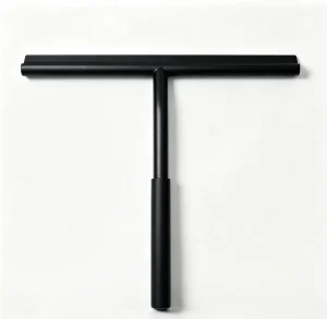 T type Black Eco friendly Durable Stainless Steel Handle Silicone Scraper Head Glass Squeegee with Hook for Window and Car