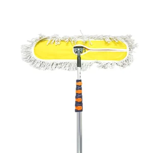 T1 Yellow Aluminium Alloy Water Saving Dry Water Cleaning Photovoltaic Solar Panel Anti Static Dust Mop 110cm 90cm