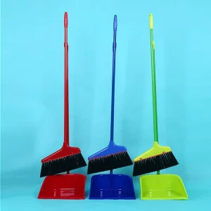 TX10266 Soft-Bristled Plastic Broom and Dustpan Set with Thickened Edges